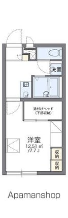 レオパレスグラン花咲[1K/21.81m2]の間取図