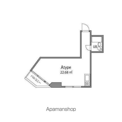 ＮＡＶＩ梅ヶ丘[1R/22.68m2]の間取図