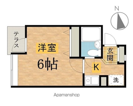 カテリーナ八王子[1K/19.3m2]の間取図