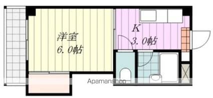 リバティ立花[1K/20.3m2]の間取図