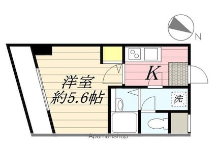 東京都新宿区住吉町[1K/19.22m2]の間取図