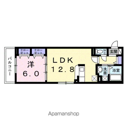 Ｐｒｅｔｔｙ　Ｆｏｒｅｓｔ[1LDK/44.46m2]の間取図