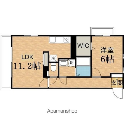 アミクール日野[1LDK/45.59m2]の間取図
