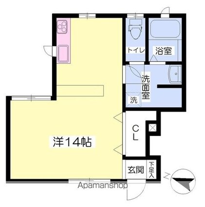 Ｃａｓｔｌｅ　Ｃｏｍｂｅ　Ｔｓｕｋｉｙａｍａ[1DK/33.65m2]の間取図