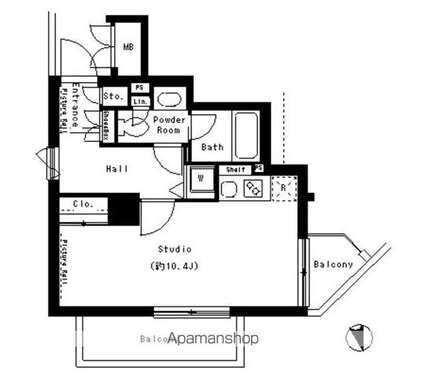 パークアクシス御徒町[1R/30.28m2]の間取図