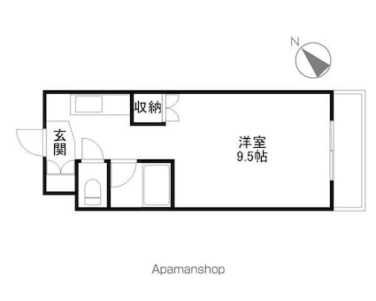 カルテットＫＯＢＯＲＩ　Ｃ棟[1K/21m2]の間取図