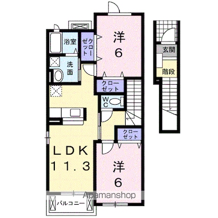 セレーノ　Ｄ[2LDK/58.48m2]の間取図