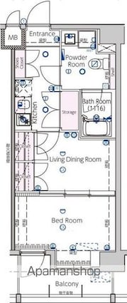 ヴィルヴィオ三ノ輪[2K/33.06m2]の間取図