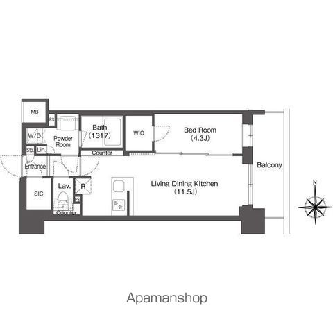 【新宿区新宿のマンションの間取り】