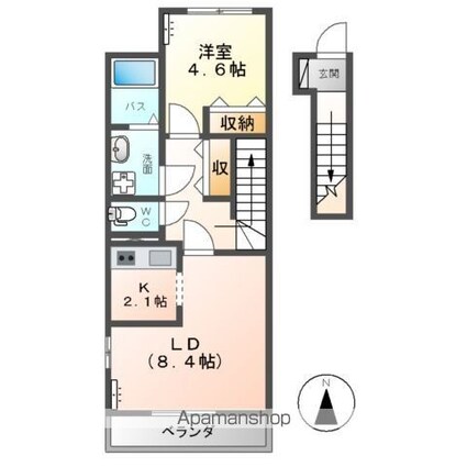 Ｃａｓｔｏｒ（カストル）[1LDK/39.68m2]の間取図