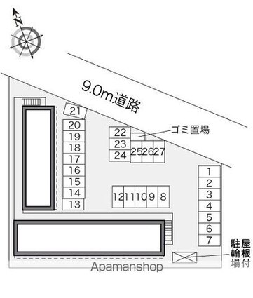 レオパレス山形[1K/23.18m2]の配置図