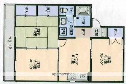 グリーンハイツＢ[3DK/53.73m2]の間取図