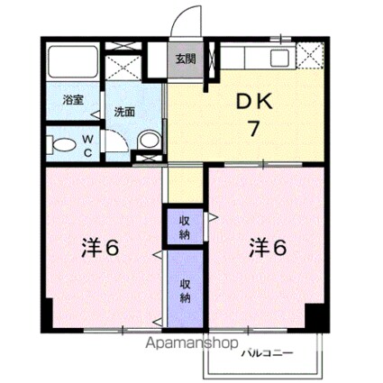 サンエステート　Ｂ[2DK/43.09m2]の間取図
