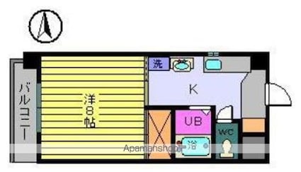 ピュアジュネスＭ・Ｊ・Ｋ[1K/26.64m2]の間取図