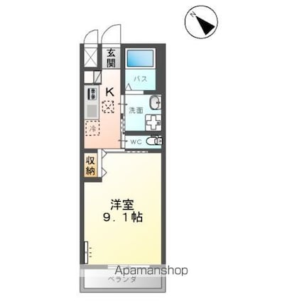 グランコート[1K/30.87m2]の間取図