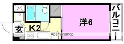 二宮マンション[1K/21.42m2]の間取図