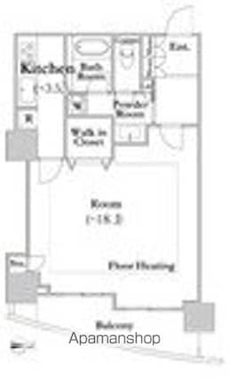 河田町ガーデン　クラブフロア[1K/51.86m2]の間取図