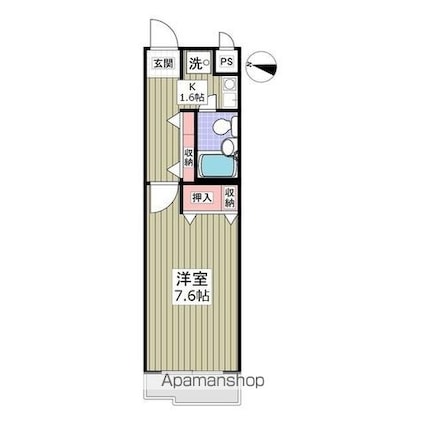 フレクション光が丘[1K/23.1m2]の間取図