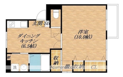 甲西グリーンハイツ[1DK/45.9m2]の間取図