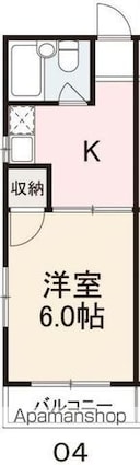 コートオリーブⅢ[1K/19.44m2]の間取図