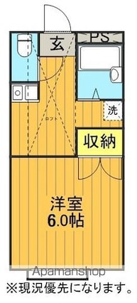 福島県郡山市西ノ内１丁目[1K/26m2]の間取図