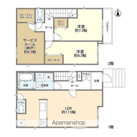 ＫＯＬＥＴ千葉若松台０３ -｜千葉県千葉市若葉区若松台３丁目(賃貸一戸建2SLDK・1階・89.53㎡)の写真 その2
