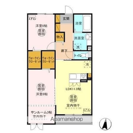 ラ・ドルチェヴィータ　Ａ[2LDK/66.76m2]の間取図