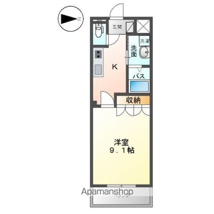 カントリードール[1K/31.02m2]の間取図