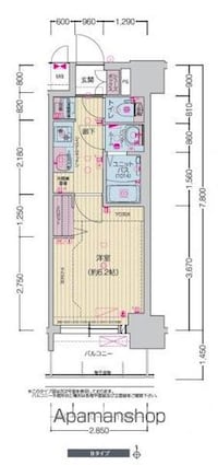 プレサンス千種駅前レイズ[1K/22.23m2]の間取図