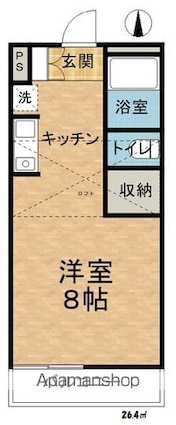 ロフトハウスこうの[1R/26.4m2]の間取図