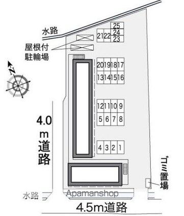 レオパレスガーデンハイツ富田[1K/23.18m2]の駐車場1