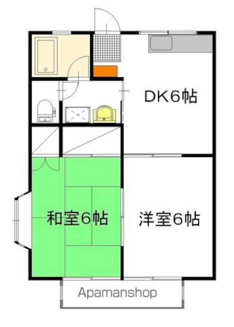 ペガサスハイツエビウチ[2DK/40m2]の間取図