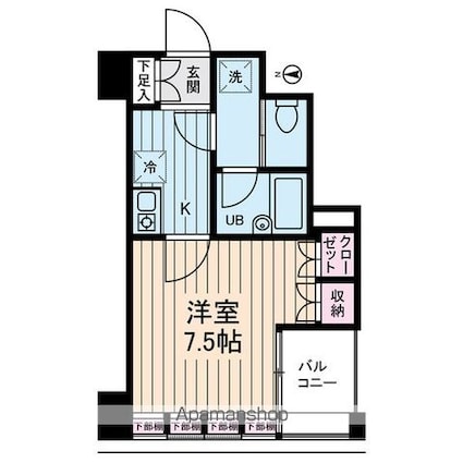 アムス馬喰町[1K/25.23m2]の間取図