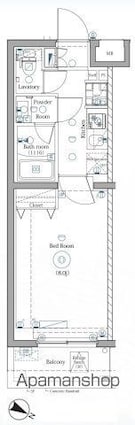 ＤＩＰＳ明大前[1K/25.43m2]の間取図