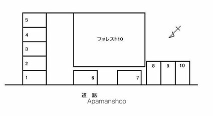フォレスト１０[1DK/24.45m2]の配置図