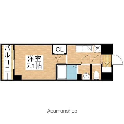 愛知県名古屋市千種区内山２丁目[1K/25.12m2]の間取図