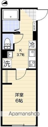 Ｂｌａｎｃ　Ｔｅｒｒａｃｅ　Ｍａｔｓｕｄｏ（ブランテラス松戸）[1K/20.06m2]の間取図