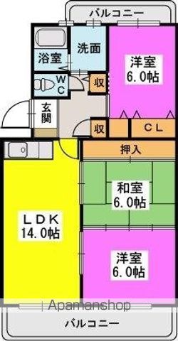 【福岡市早良区荒江のマンションの間取り】