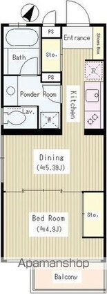 ヘリタス中野[1DK/33.25m2]の間取図
