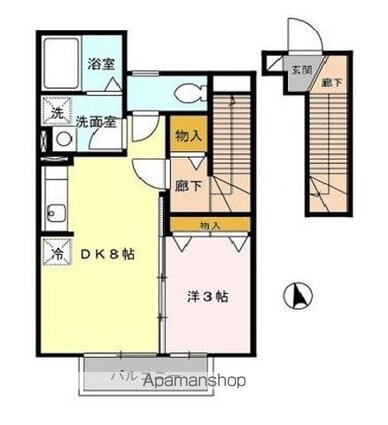 東京都立川市砂川町６丁目[1DK/28m2]の間取図