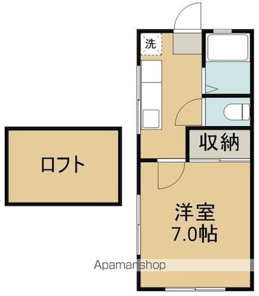 プリンスコート萩ヶ丘[1K/22.42m2]の間取図