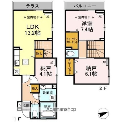 エリーワコート[1LDK/77.39m2]の間取図
