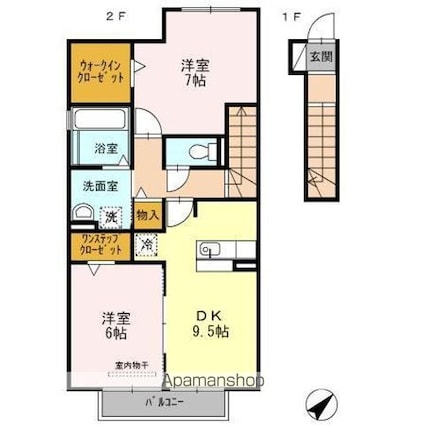 イソラ　フェリジェ[2DK/62.39m2]の間取図