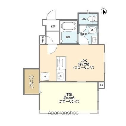 ｃｏｌｌｉｓ中目黒[1LDK/38m2]の間取図