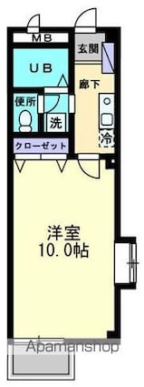 カレッジハイツ山地Ａ・Ｂ棟[1K/27.53m2]の間取図
