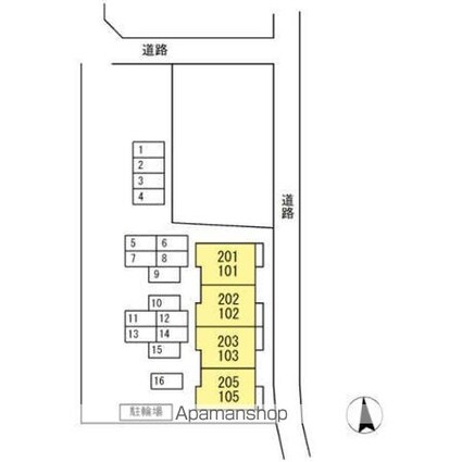 ドミール南吉田[2LDK/51.29m2]の配置図