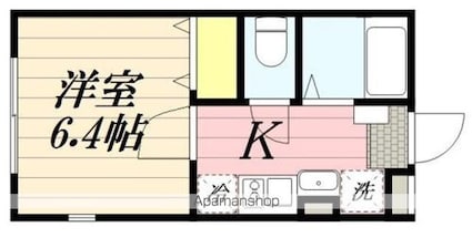 メゾンコリーヌ八柱[1K/20.04m2]の間取図