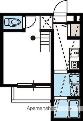 グリーンレイク中小田井[1K/21.49m2]の間取図