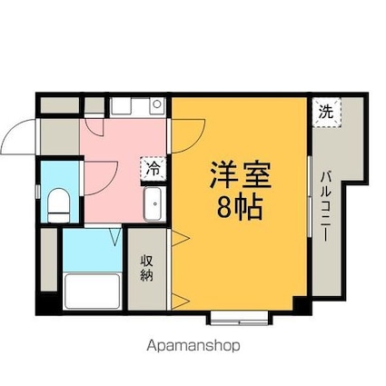 愛知県名古屋市東区大松町[1K/23m2]の間取図