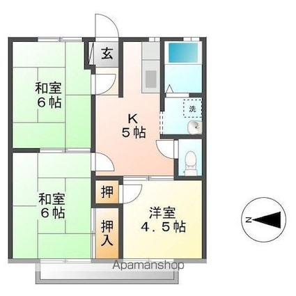 サンライフメートＡ・Ｂ[3K/47.54m2]の間取図